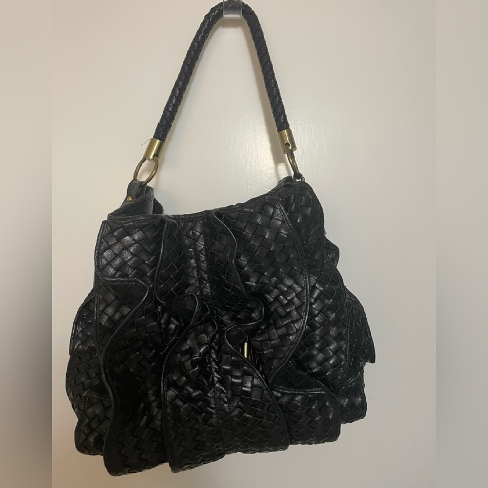 Adrienne Vittadini black leather handbag